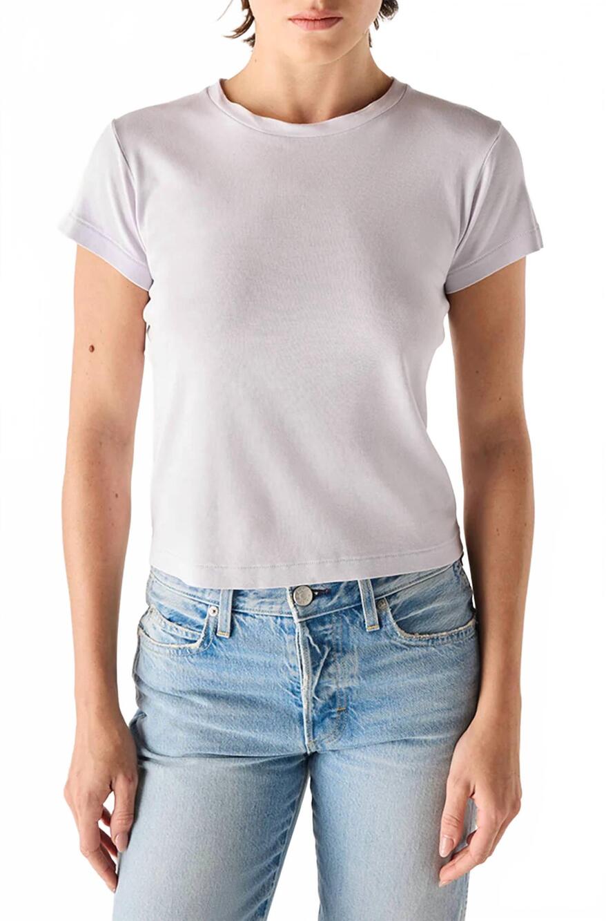 NEW AMO DENIM jade short sleeve tee in quartz